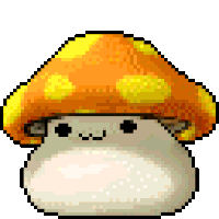 cute bouncing mushroom monster
