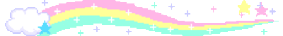 Decorative banner of a sparkling rainbow