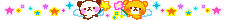 Decorative banner with colourful, dancing stars and teddy bears